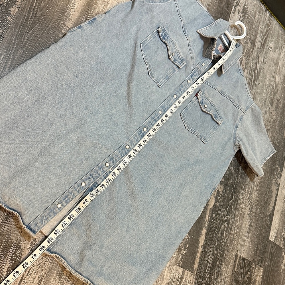 Levi's Light Blue Denim Shirt Dress - Picture 7 of 7